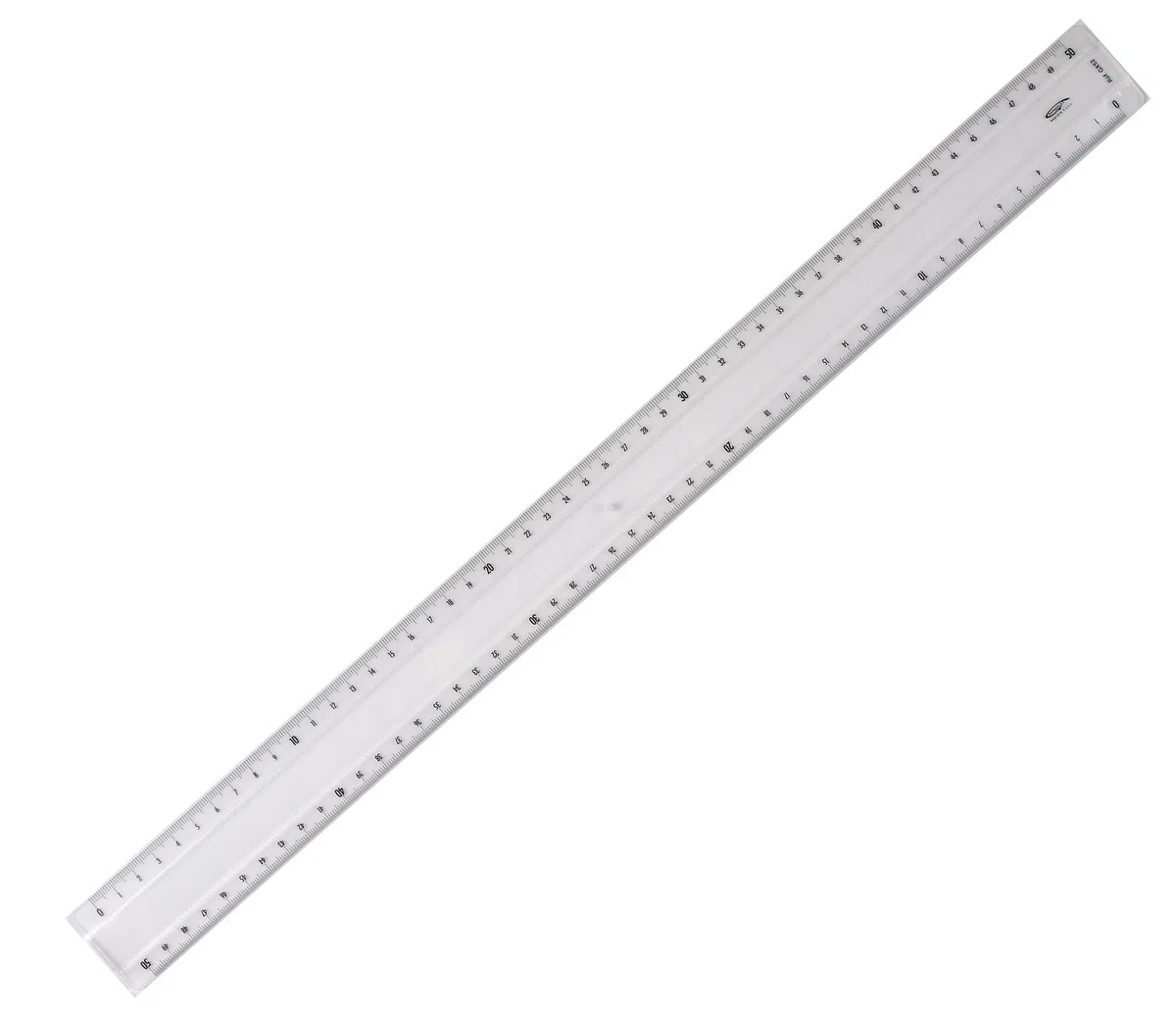 Graphoplex Lineal mit 2 Schrägflächen und Einprägung, transparent 50 cm durchsichtig
