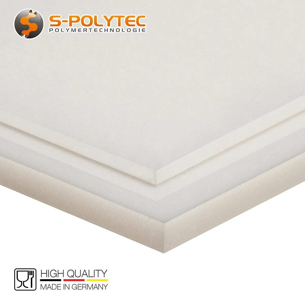 S-Polytec PE-HD Platten | WEIß NATUR | 2-15mm | VERSCHIEDENE FORMATE | Top Qualität (100 x 49cm, 10mm)