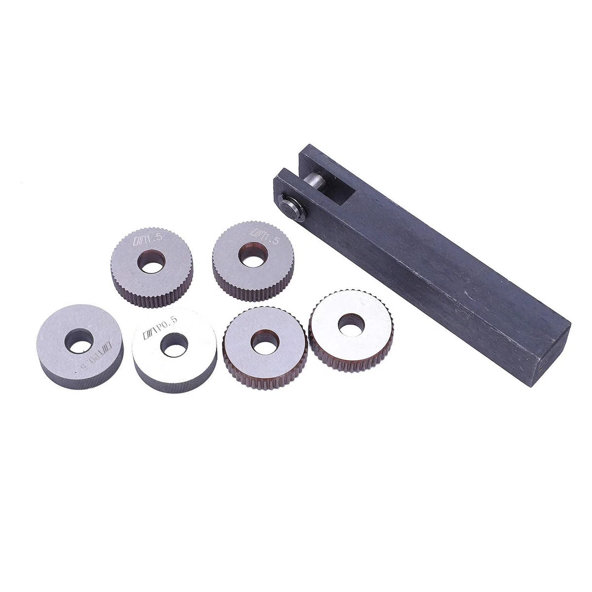 7 x Einzelrad-Rändelwerkzeug-Set, gerade, linear, 0 Stück, 5 mm, 1,5 mm, 2 mm
