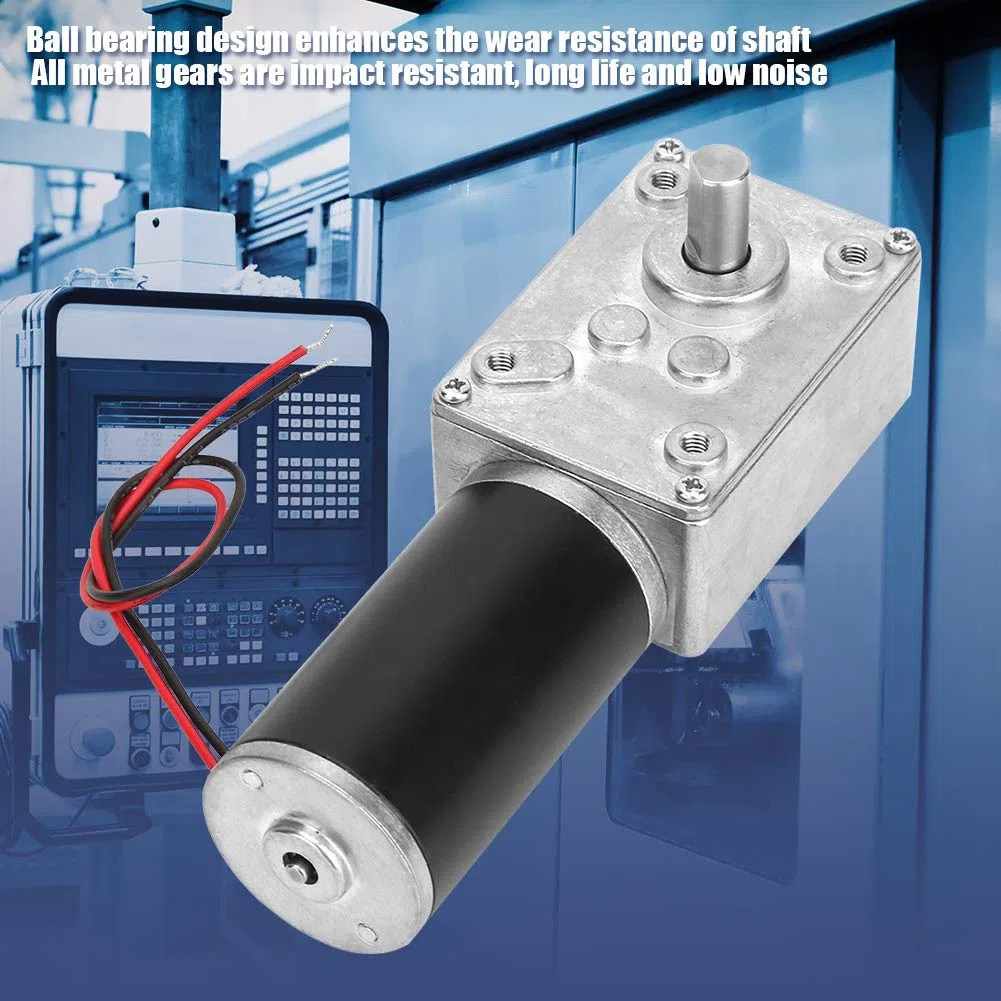 Getriebemotor 24V 30RPM DC, Elektrischer Schneckengetriebemotor mit Selbstsperrfunktion, Hohe Torsionsgeschwindigkeit Reduziergetriebe mit 8mm Welle für Smart Devices