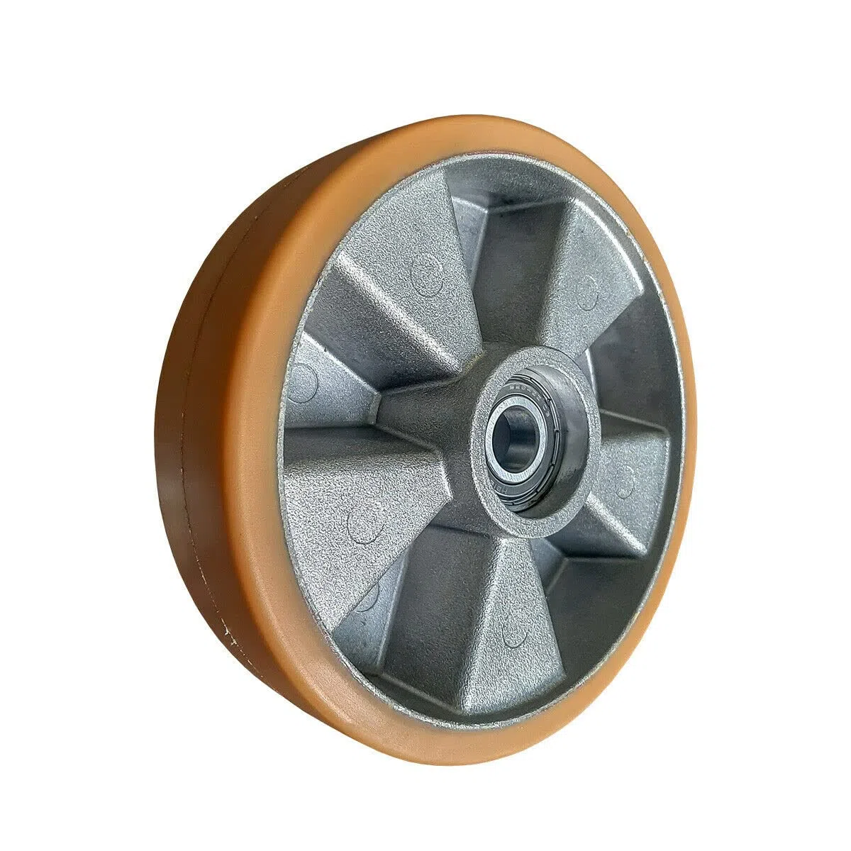 WIKO Hubwagen Rollen Polyurethan Rad 200 mm - Räder mit Kugellagern Hubwagenräder Laufrollen Fixierer Rad Palettenrollen - 650 kg (20 mm Achsloch)