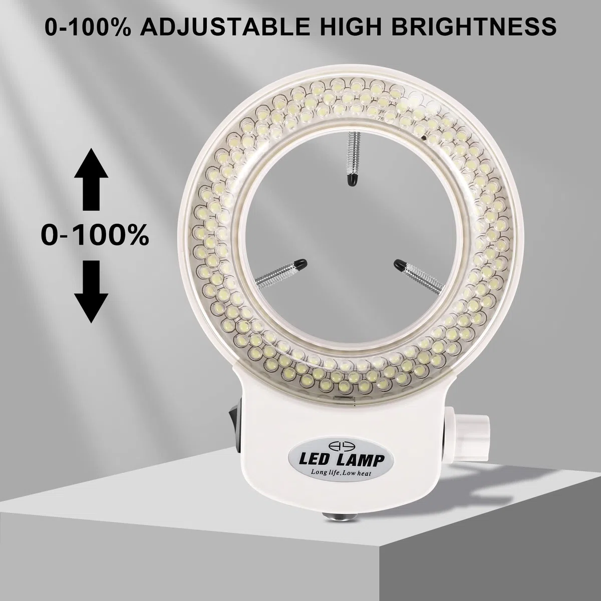 144LEDs Ringlicht Ringleuchte Fuer Mikroskop Microscope Lampe Licht 6000K 0-100% Einstellbar