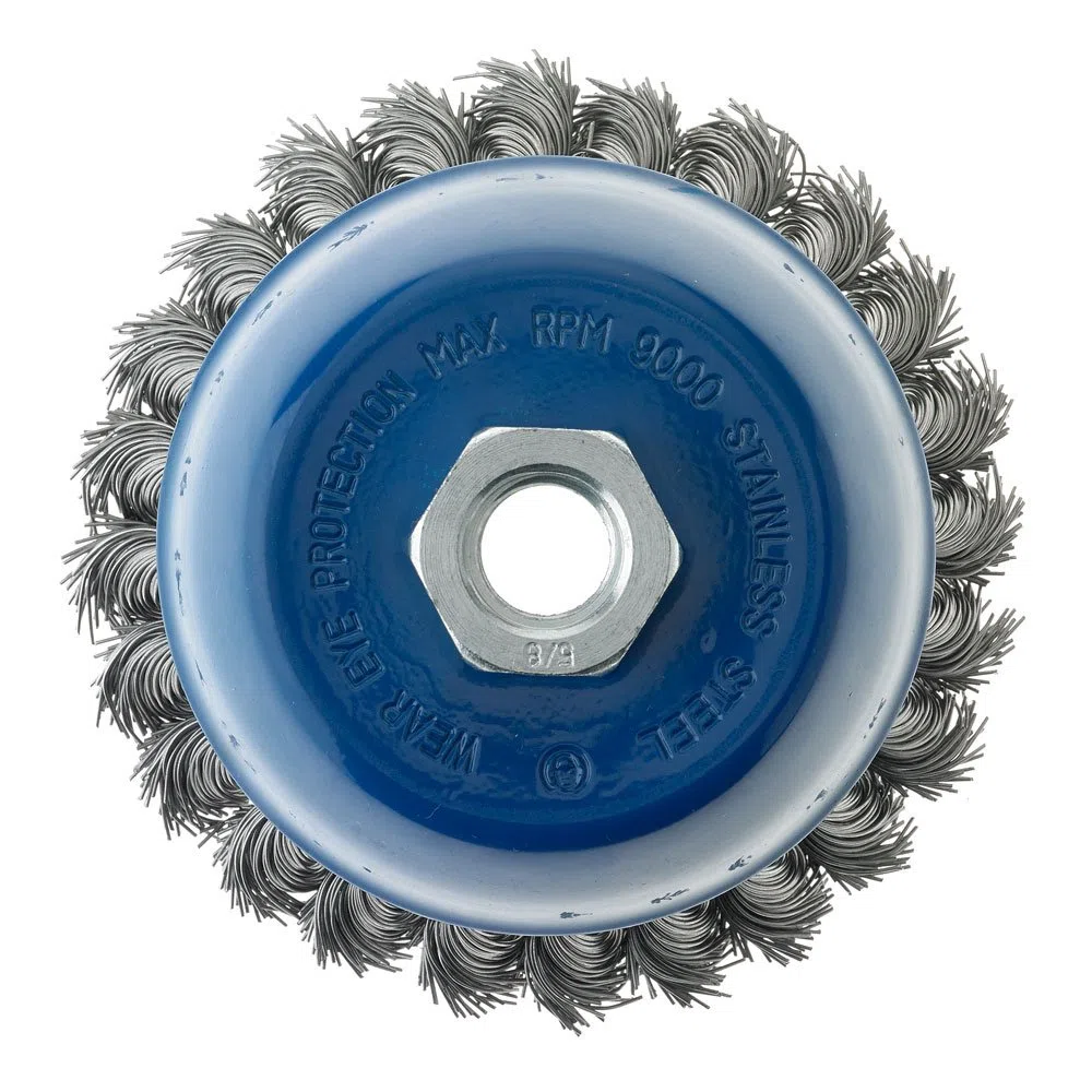 Mercer Industries Knoten Topfbürste 2–3/4-Zoll x (5/8-inch-11, M10 x 1,25, M10 x 1,5), Carbon Stahl, 189060