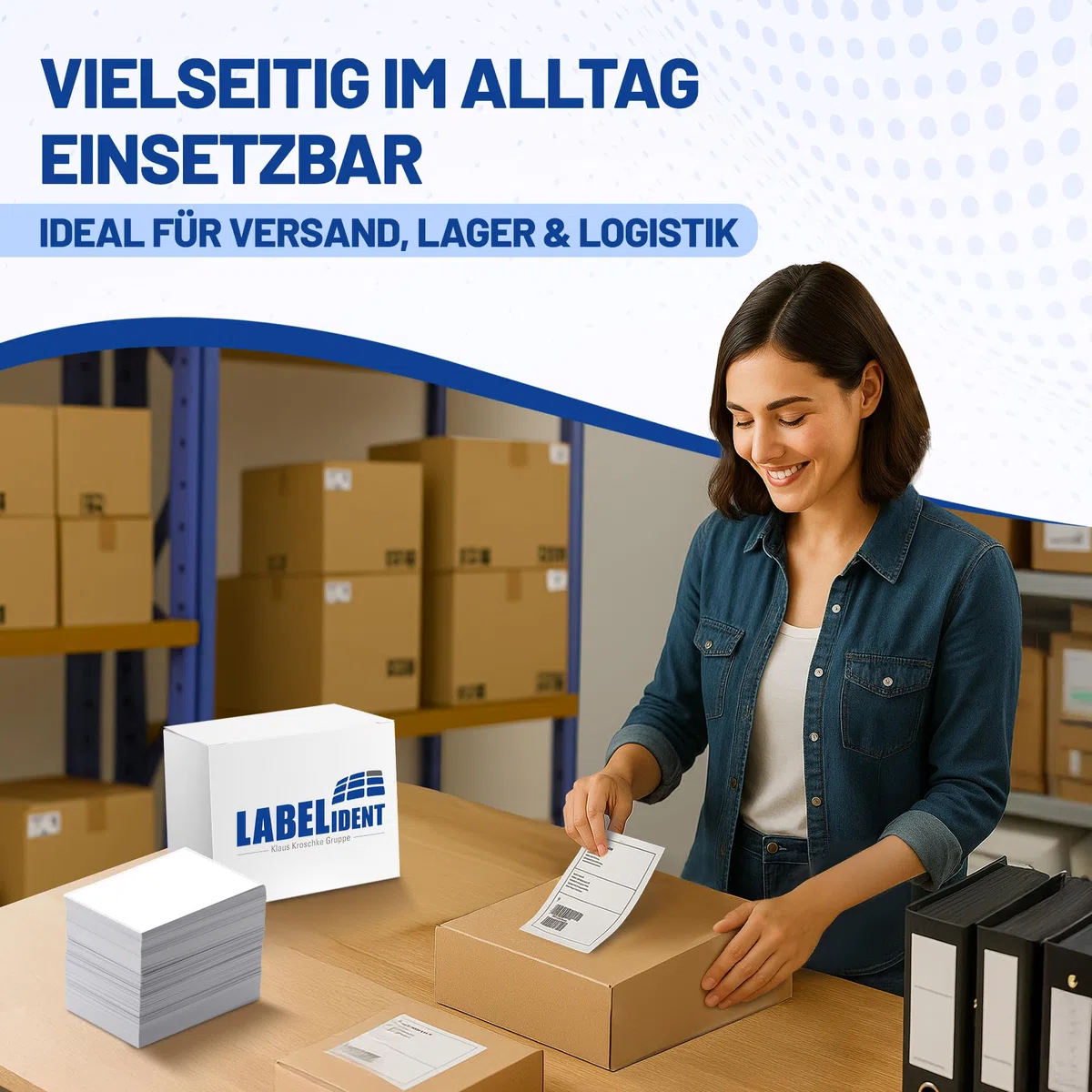 Labelident Versandetiketten auf DIN A5 Bogen, weiß - 210 x 148 mm - 1.000 Papier Etiketten auf 1.000 Blatt, selbstklebende Versandlabels A5 für DHL, DPD, Fedex, GLS, Hermes, UPS
