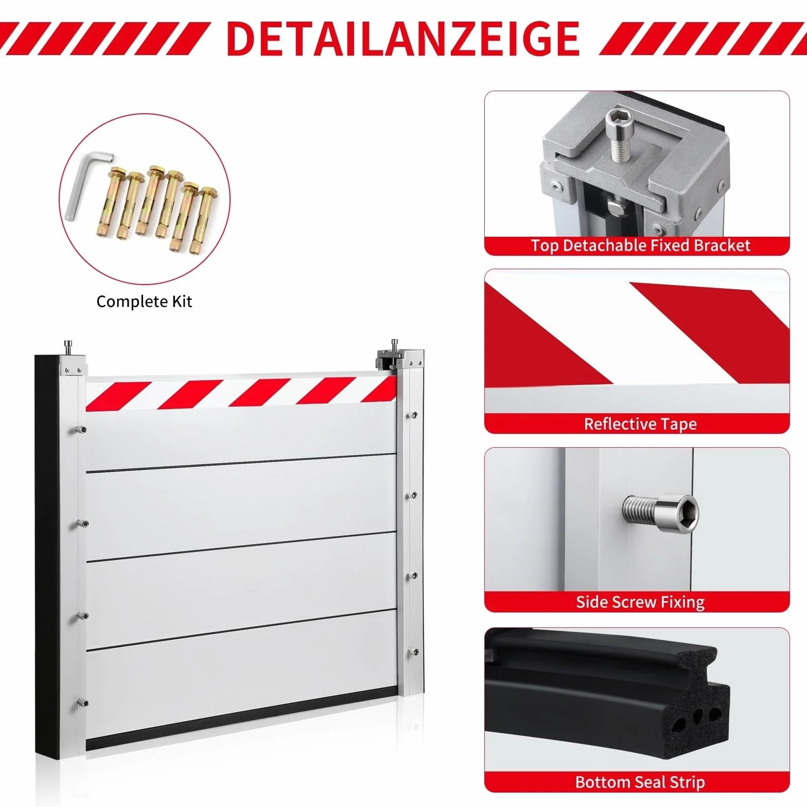 Hochwasserschutz Barriere L 85CM H 40CM Aluminium Hochwasserschutz Bei Türen Hochwasserschutz Garage Hochwasserbarriere Hochwasserschutz Bei Starkregen