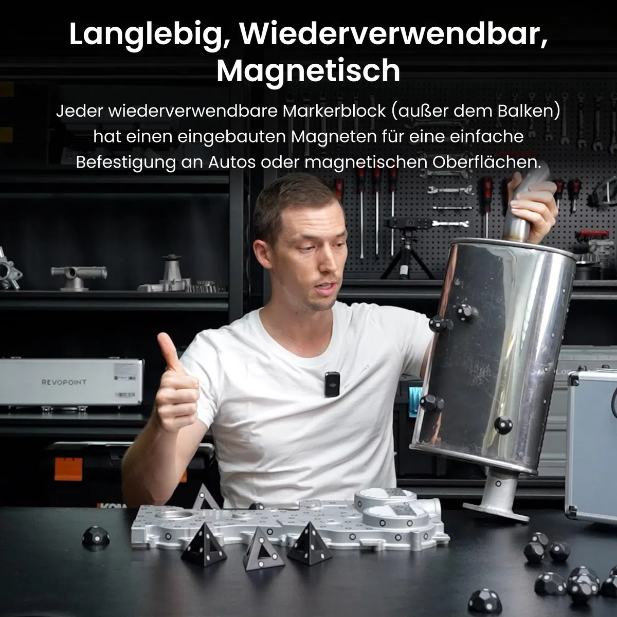 Revopoint 6 Stück 3D Magnetic Dome Marker Kit für 3D Scanning, 3D Scanning Marker für 3D Scanner, 3D Tracking Dots zur Vermeidung von Tracking Verlusten und Verbesserung der Genauigkeit