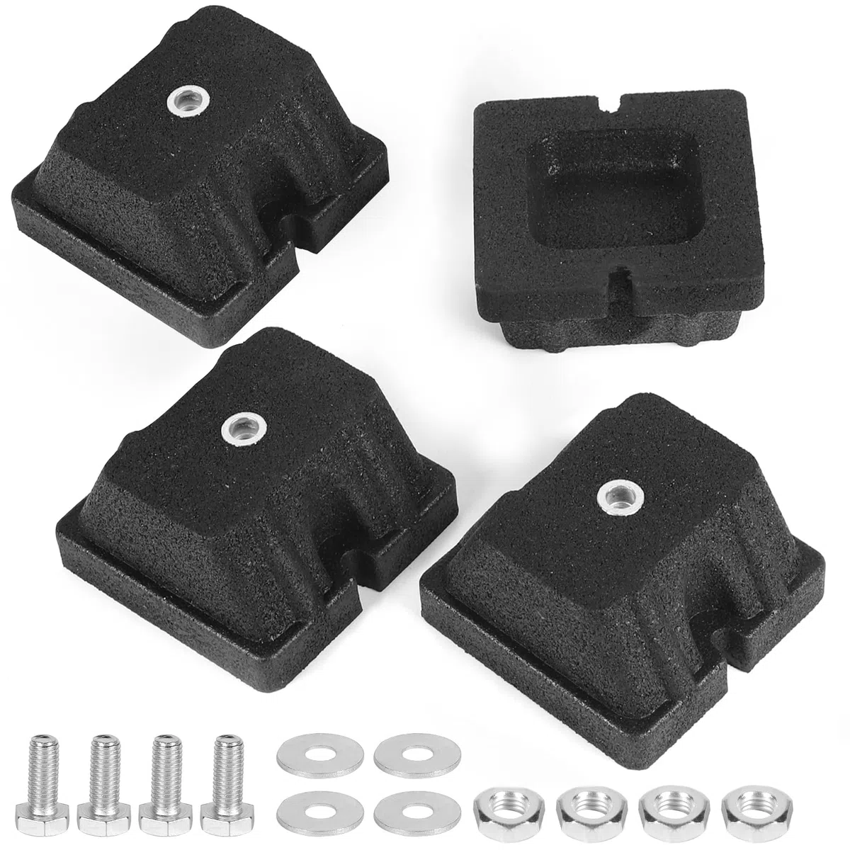 DBREAKS 4 Stück Bodenkonsole Dämpfungssockel 120x120x65mm, Schwingungsdämpfer für Klimaanlage & Wärmepumpen im Außenbereich, Klimaanlage Vibrationsdämpfer 120kg Belastbar, Gummi Antivibrationsfüße