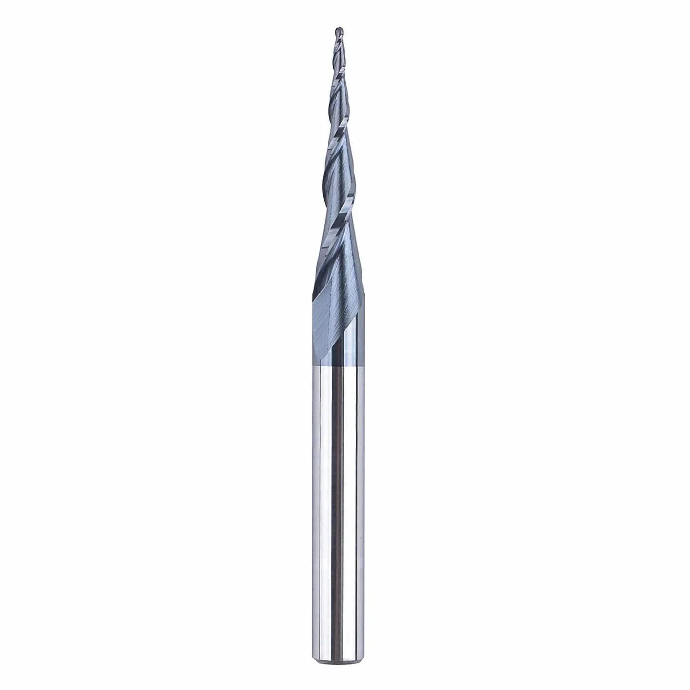 SpeTool VHM Kugelkopffräser Konische Fräser für Oberfräse CNC 2 Flöten 0,5 mm Radius Gravierfräser 6mm Schaft mit TiAlN Beschichtung Schaftfräser für 2D und 3D Gravur