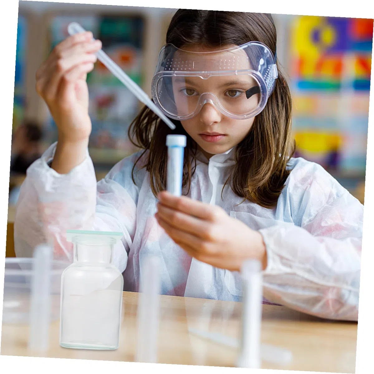 MAGICLULU Milchglasplatten Bruchsicher und Verschleißfest 15 Stück aus Synthetischem Material mit 60x60mm Größe für Experimente im Klassenzimmer und Schullabor