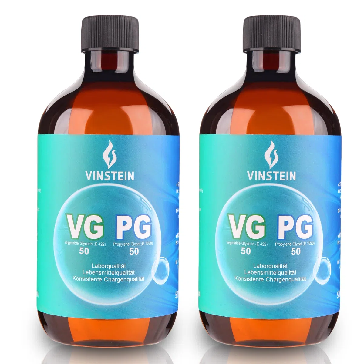 VG PG 50/50 2×500ml – Laborreinheit VG 99,7% E422 & PG 99,9% E1520, VG Glycerin & Propylenglykol, Vegan, hochrein & geruchsneutral, Hohe Reinheit