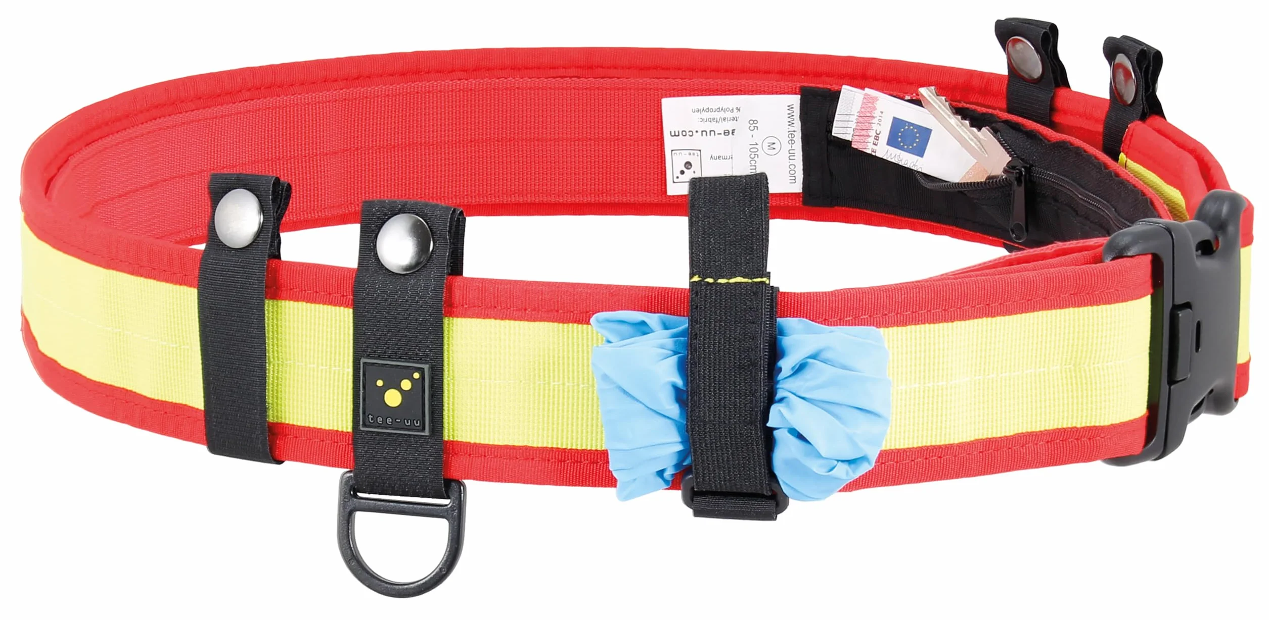 tee-uu RED Rettungsdienst-Koppel | verschiedene Größen S-XXL | Gürtel für Holster | Komplett Set mit Unter- und Obergürtel | Sanitäter | Einsatzgürtel | stufenlos verstellbar (M)