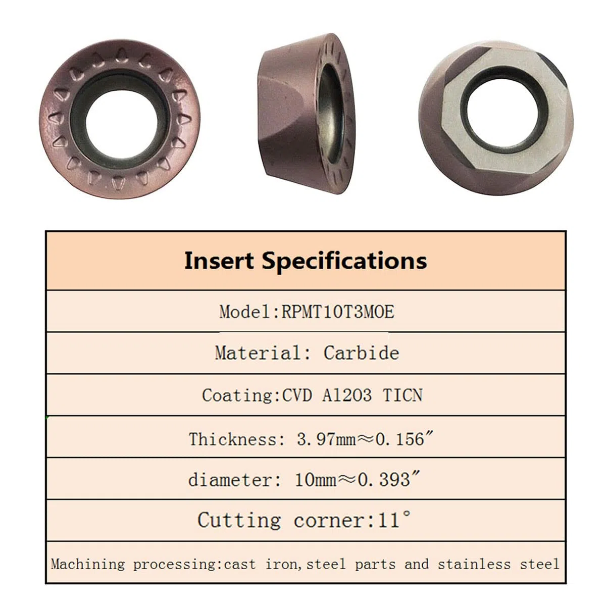 11 Stück RPMT10T3 MOE R5 Wendeschneidplatten-Fräseinsätze Klingenfräser mit 5/8"/16 mm SRDPN1616H10 Wendeschneidplatten-Fräswerkzeughalter Metall-Drehmaschinen-Schneidwerkzeuge