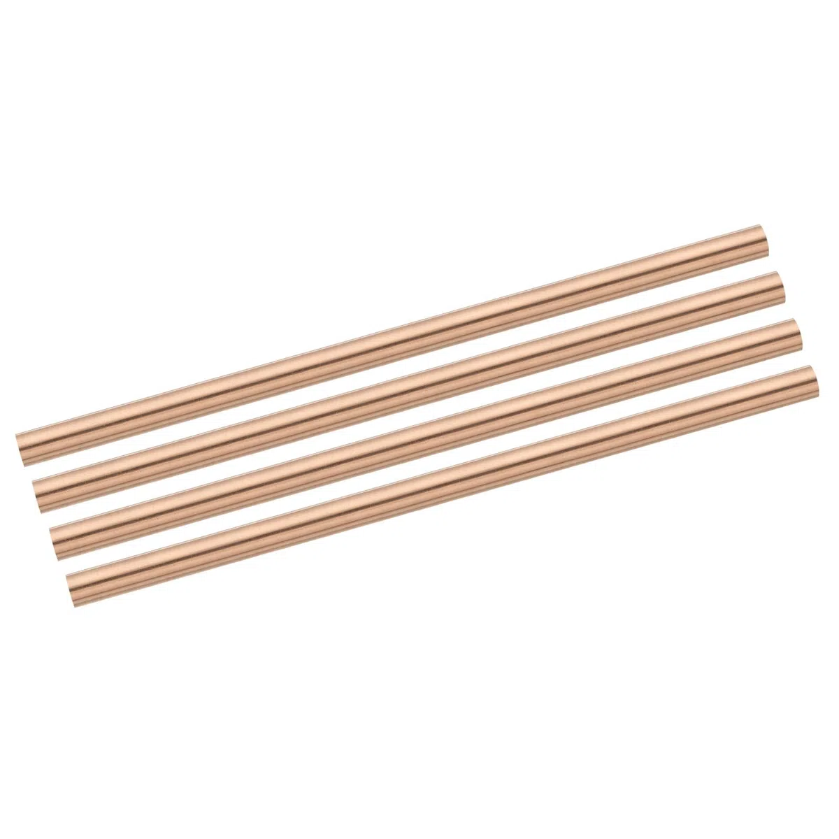 QUARKZMAN 4er Pack Reiner Kupfer Rundstab 10mm/0,39 Zoll Durchmesser 224mm/8,82 Zoll Länge Massiver Kupferstab Drehstahl Lager für DIY Metallhandwerk Metallbearbeitung Hobbys