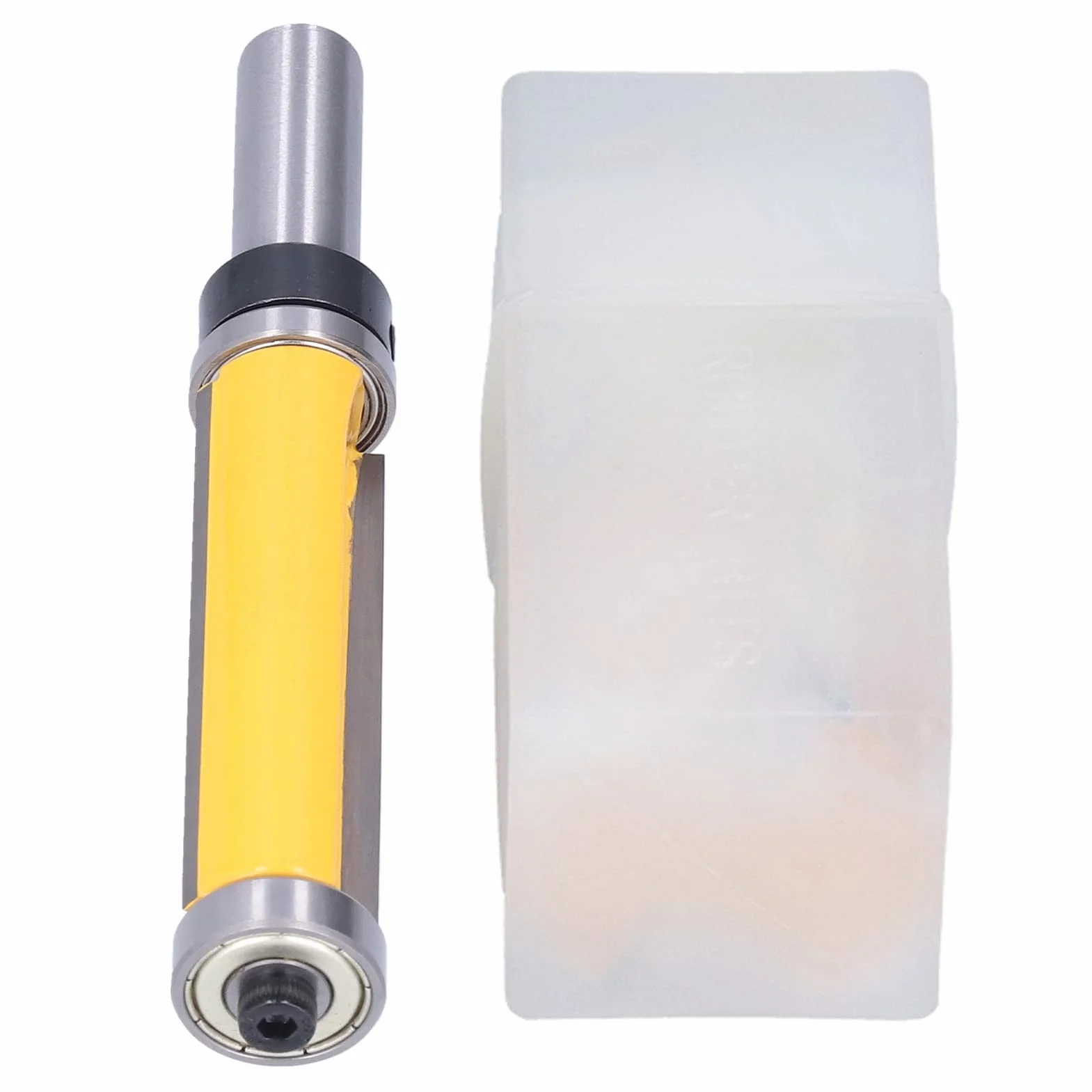 Respicefinem Flush Trim Router Bit 2in Shank 12mm Pattern Mit Oben Und Unten Doppel-Lager Schneidwerkzeug Carbide Tip Für Trimming Cutting Verschiedene Templates