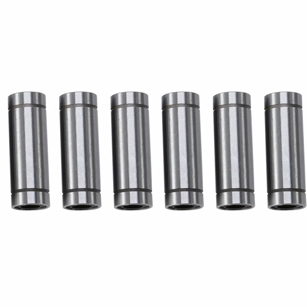 LM8LUU Linearbewegungslager, 6 Stück Kugellager für 8 mm Stange, hochpräzises, doppelt abgedichtetes Gleitlager mit geringem Geräuschpegel, langlebiges Buchsenlager für