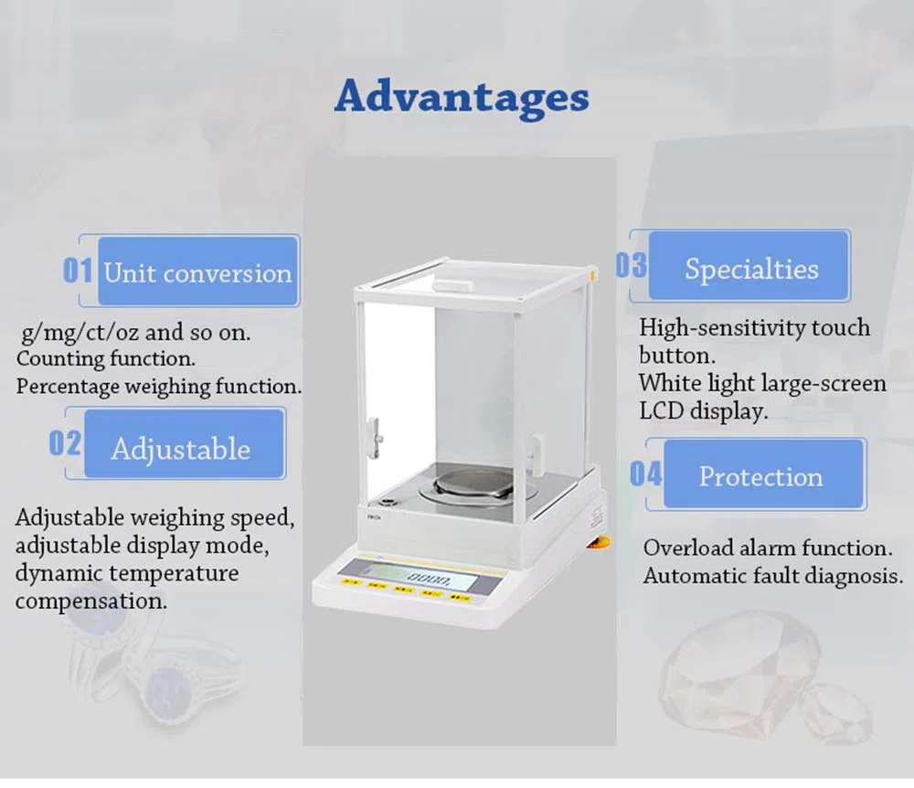 Hanchen Analytical Balance 210 g x 0,0001 g Hochpräzise Analysenwaage Digital Balance Skala für Labor Apotheke 220V Manuelle Kalibrierung