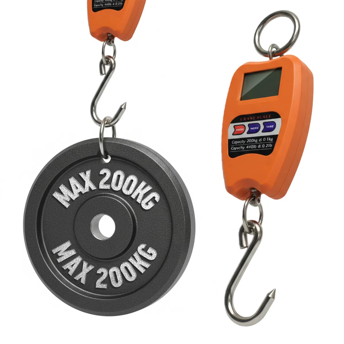Tempo DI SALDI Professionelle Digitalwaage für Industrie, Haken Dynamometer, max. 200 kg, SONSTIGES