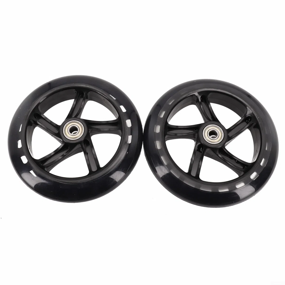 2 Stück PU-Rad für Roller, Rollschuhe und Wagen, hervorragender Griff und langlebige Lager (145 mm x 30 mm transparent)