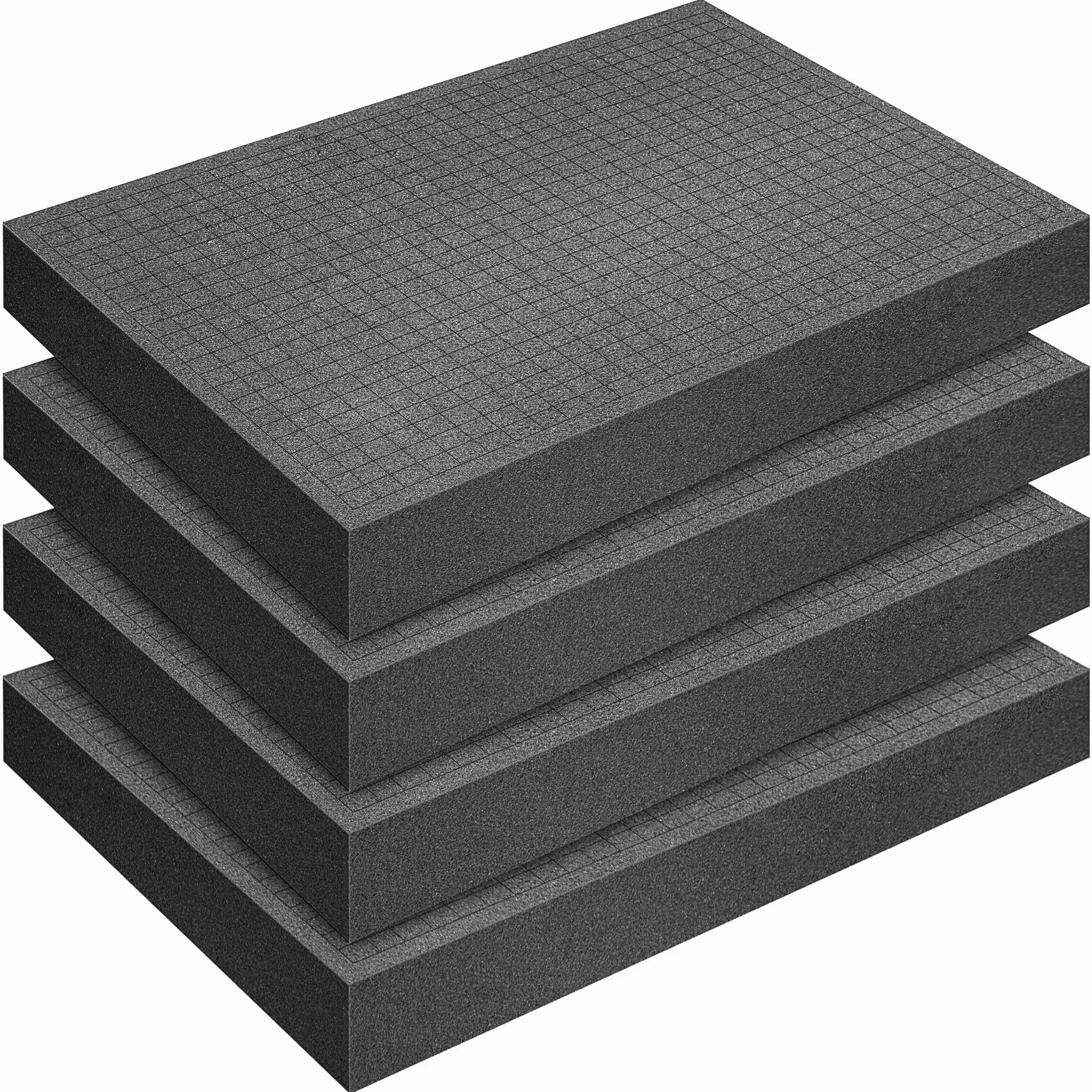 Rasterschaumstoff Würfelschaum, Werkzeugkoffer Kamerakoffer Schaumstoff,Koffereinlage,Tabletop Miniaturen,Werkzeug (4PCS-40x30x5cm)