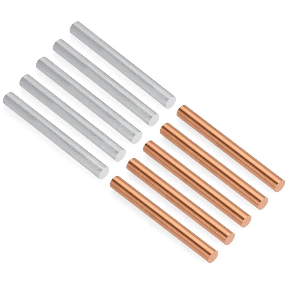 10 Stück Zinkstangen Aus Reinem Kupfer, Metallrundstangen mit 100 mm Länge und 10 mm Durchmesser für Galvanik, Metallhandwerksprojekte
