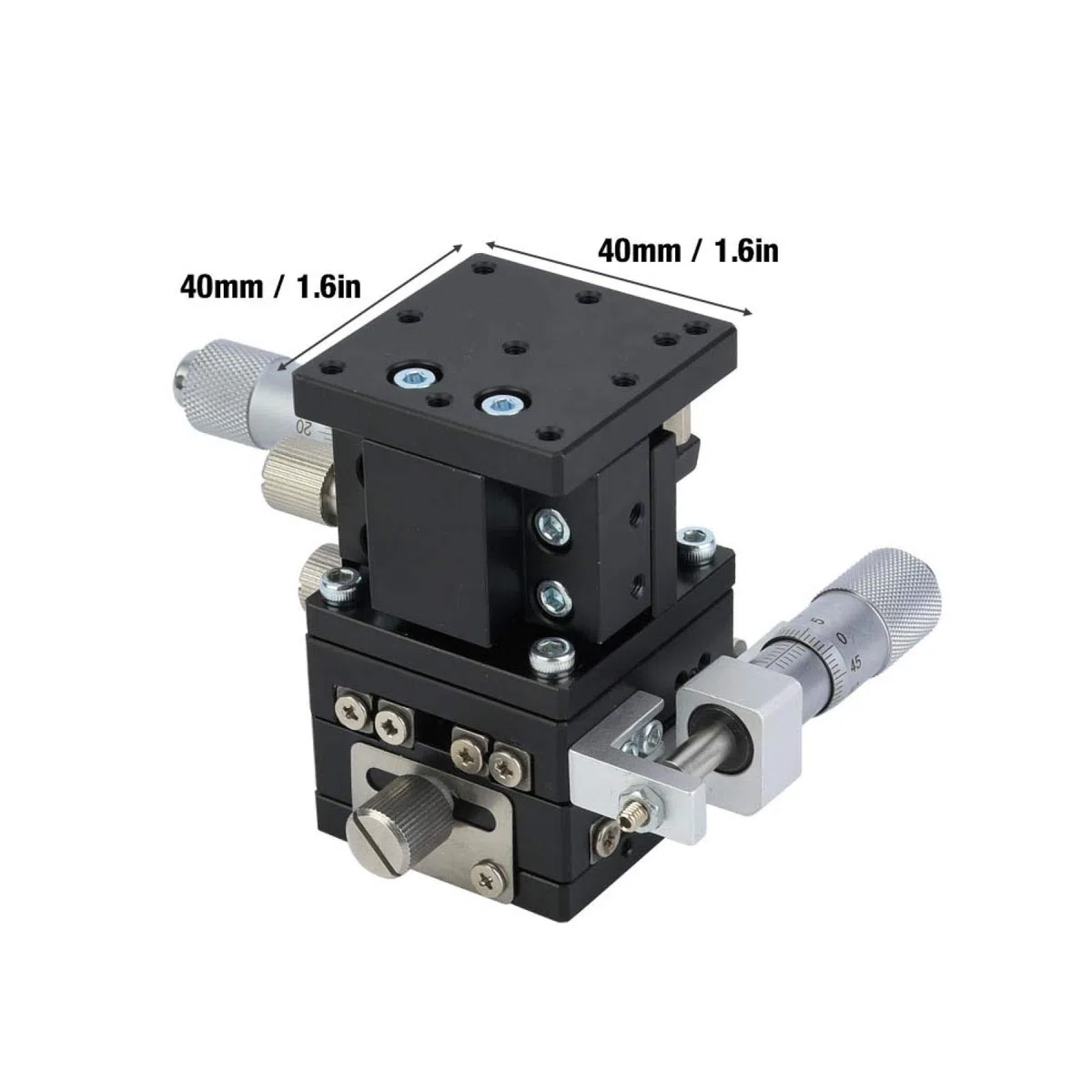 LD40-LM 3 Achsen XYZ Linear Stage Trimming Platform Lager Tuning Schiebetisch 40x40mm Professionelles Werkzeugzubehör