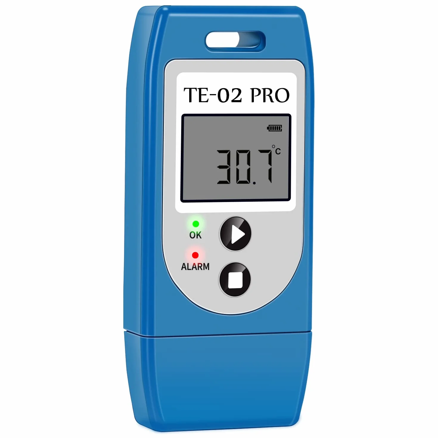 ThermElc TE-02Pro Temperatur Datenlogger, LED-Lichtwarnung für Temperatur, MKT, –30 bis +60 °C und einfach zugängliche PDF-CSV-Datenberichte, geeigneter temperaturempfindlicher Kühlkettenversand