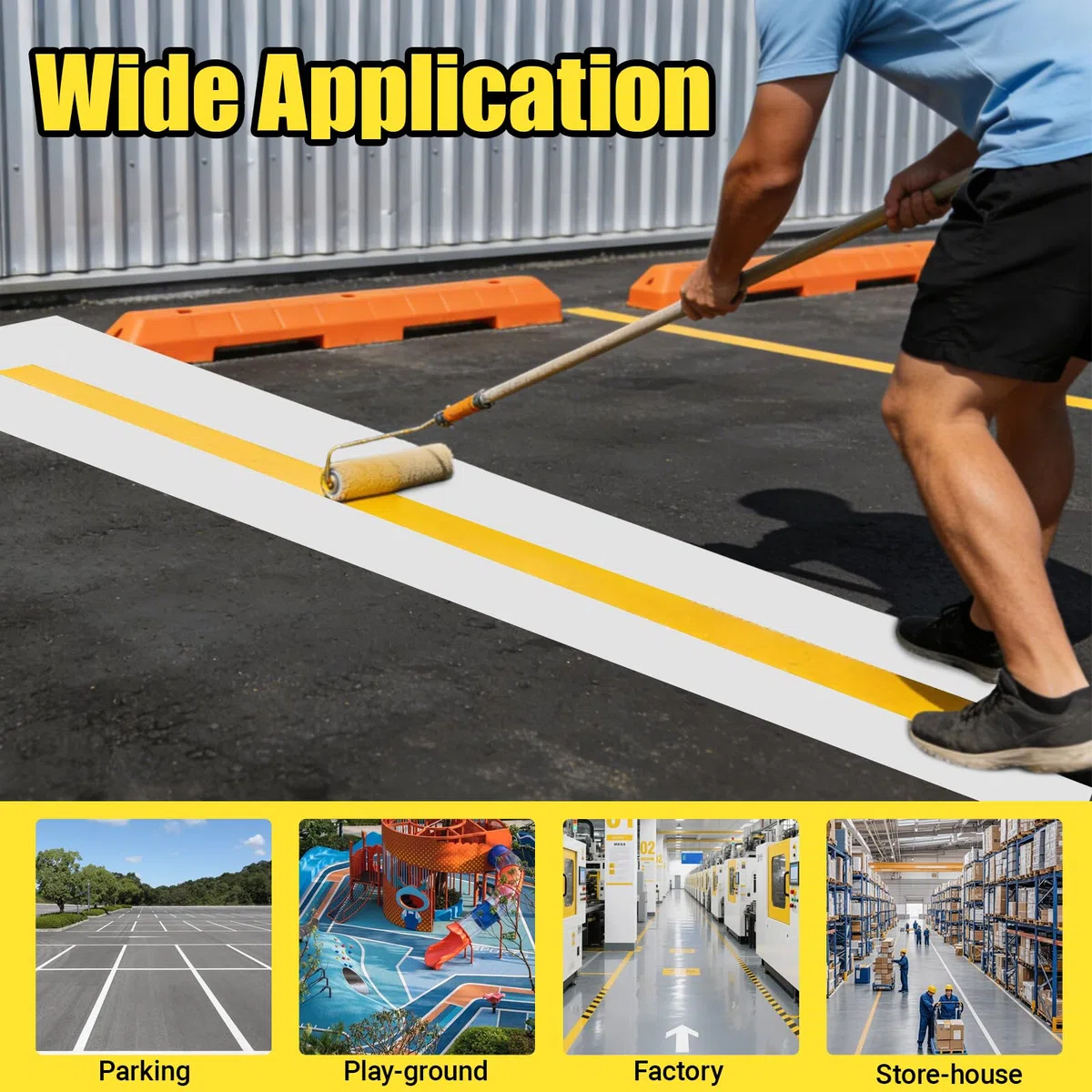 244 x 30 cm Parkplatz-Linien-Schablone, Faltbare Wiederverwendbare Drahtschablone aus Silikon Parkplatzlinienschablone, Tragbar Parkstreifen für Fahrbahnmarkierungen Sportplätze Lagerhallen