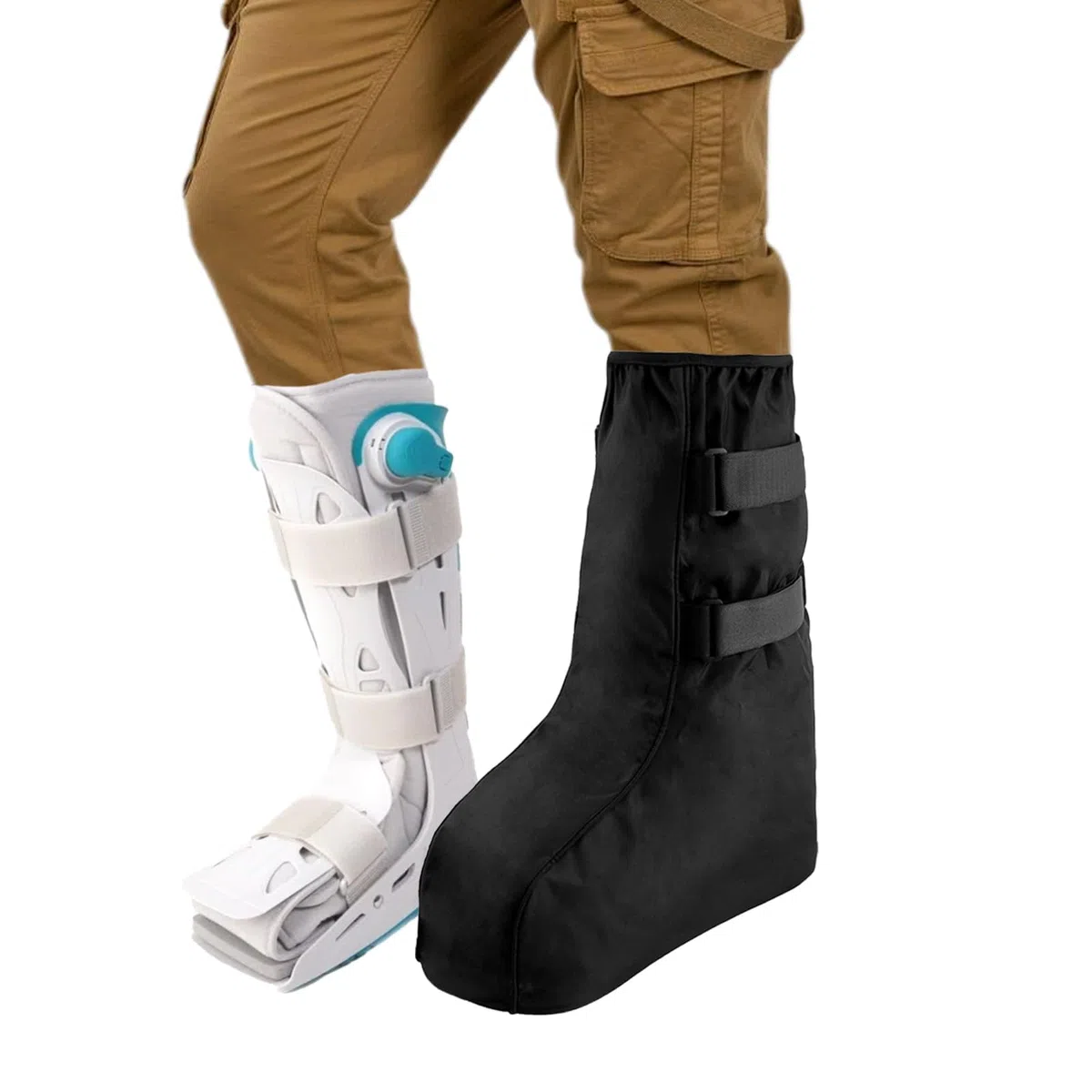 Medizinische Schuhüberzieher Stiefelabdeckung,Air Cam Walker Frakturstiefel,Wasserdicht Frakture Stiefelabdeckung,Medizinischer Orthopädischer Stiefel für Gebrochenen Fuß,Verstauchten Knöchel (L)