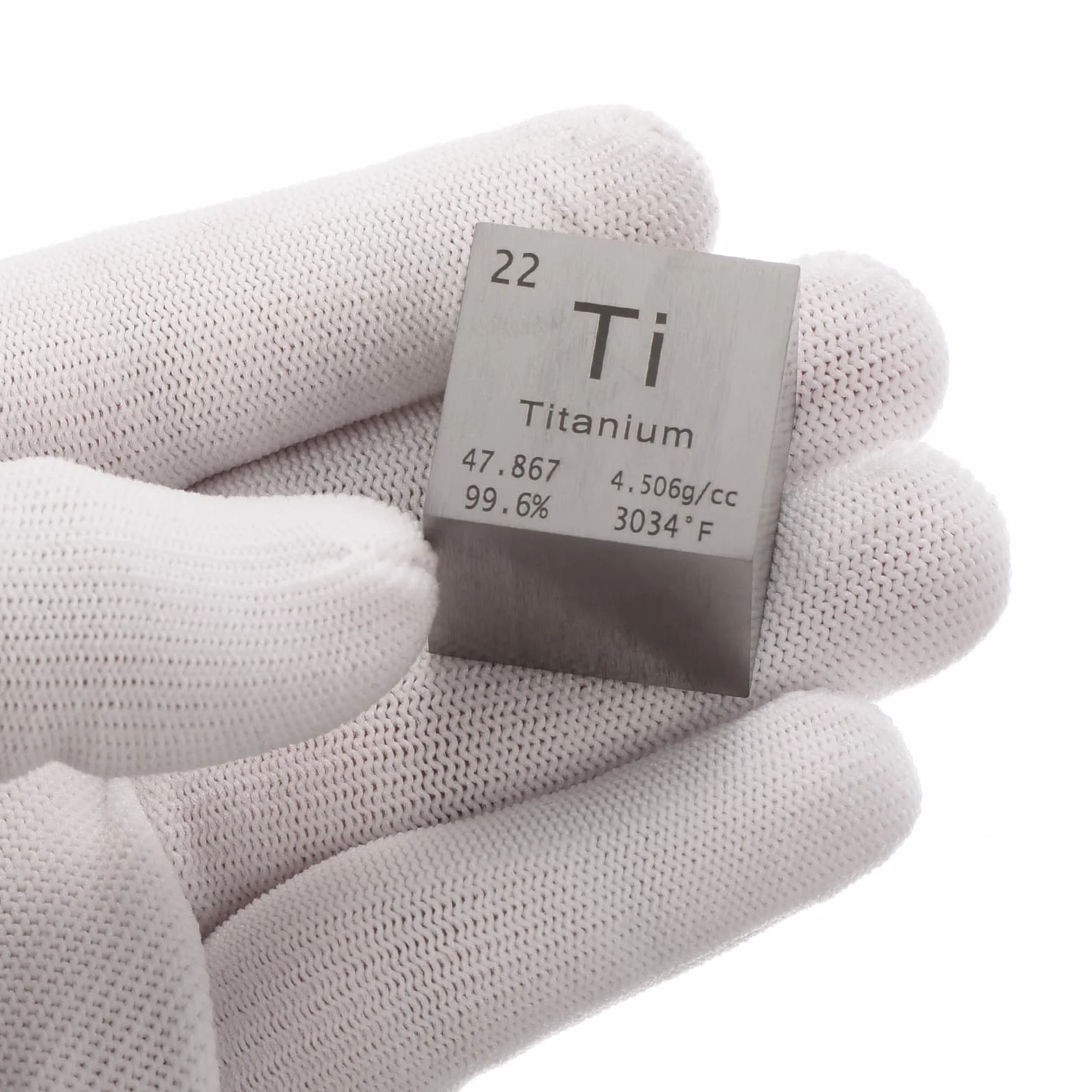 PATIKIL Titanwürfel Metallelement Hochdichter Block Reines Periodensystem Element Würfel Magnesiumblock für Elementsammlungen Lehrerlabor Wissenschaftliches Experiment, 1 Zoll