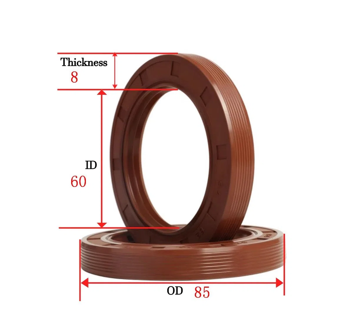 2 Stück TG4 Skelett-Öldichtung, Viton, 60 x 85 x 8 mm, 60 mm ID, 8 mm Breite