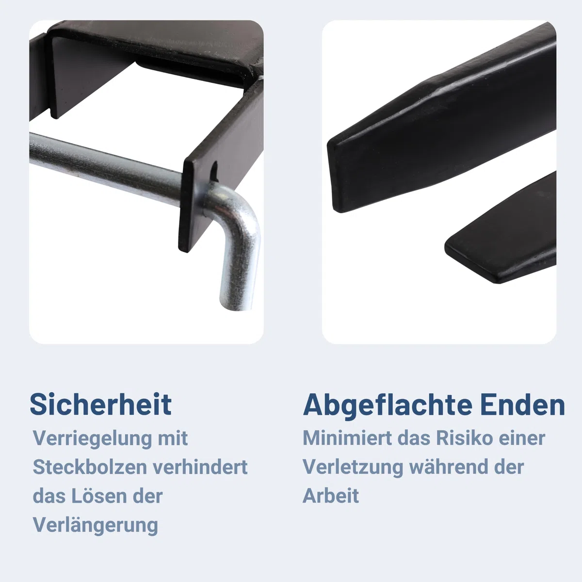 Pallit 2,0m Gabelverlängerung geschlossen 2000mm Länge 160 x 55 mm Innenmaß Extend Gabelverlängerung Stapler Zubehör aus Stahl Paar Zinkenverlängerung Lange Gabel