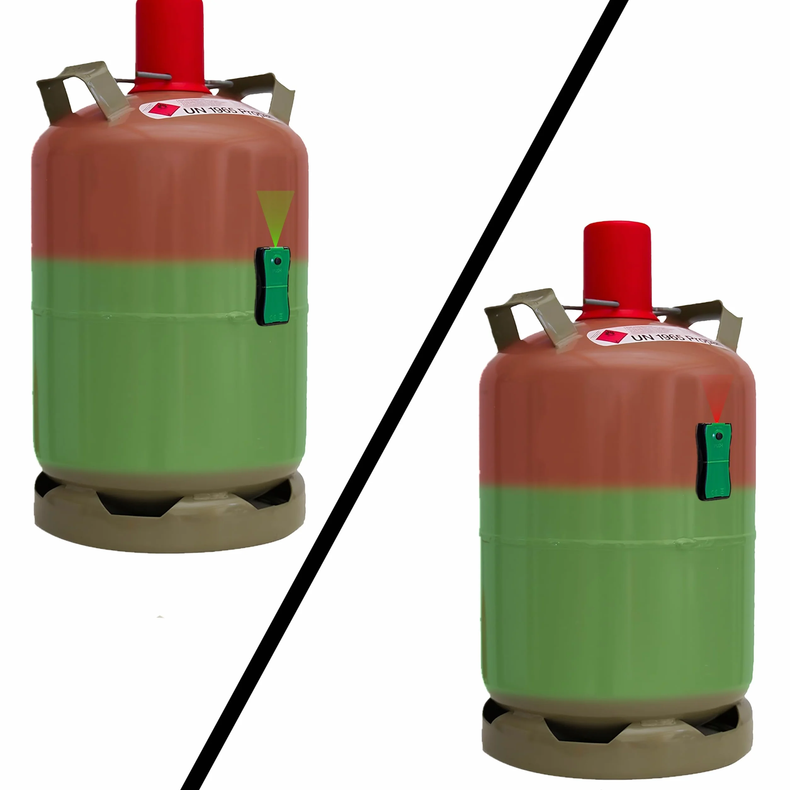 grün/schwarz Gasfüllstandsmessgerät für Gasflaschen mit Ultraschallsensor GL-3001-28