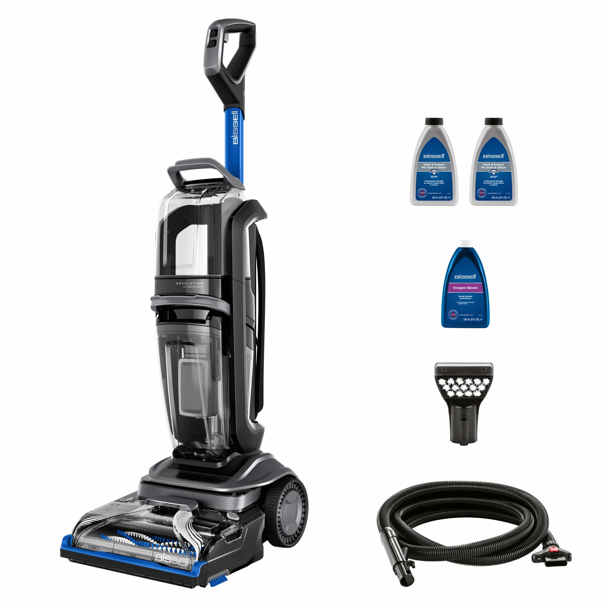 BISSELL Revolution HydroSteam, Teppichreiniger Nasssauger, Teppich Reinigungsgerät für Gründliche Teppichreinigung, Dampfsauger Machine mit HydroSteam Technologie, Leistungsstarker 1300W Motor, 3670N