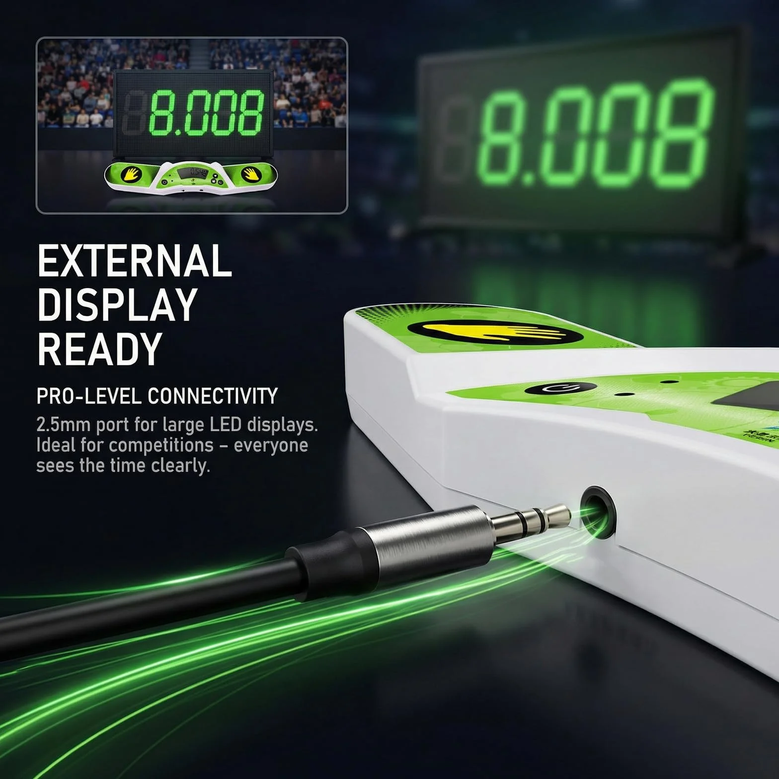 Speed Timer für Würfel – Professioneller Touch-Controlled Timer mit 0,001s Genauigkeit, Lautsprecher-Effekten, externem Display-Anschluss, für Speedcubing & Stacking