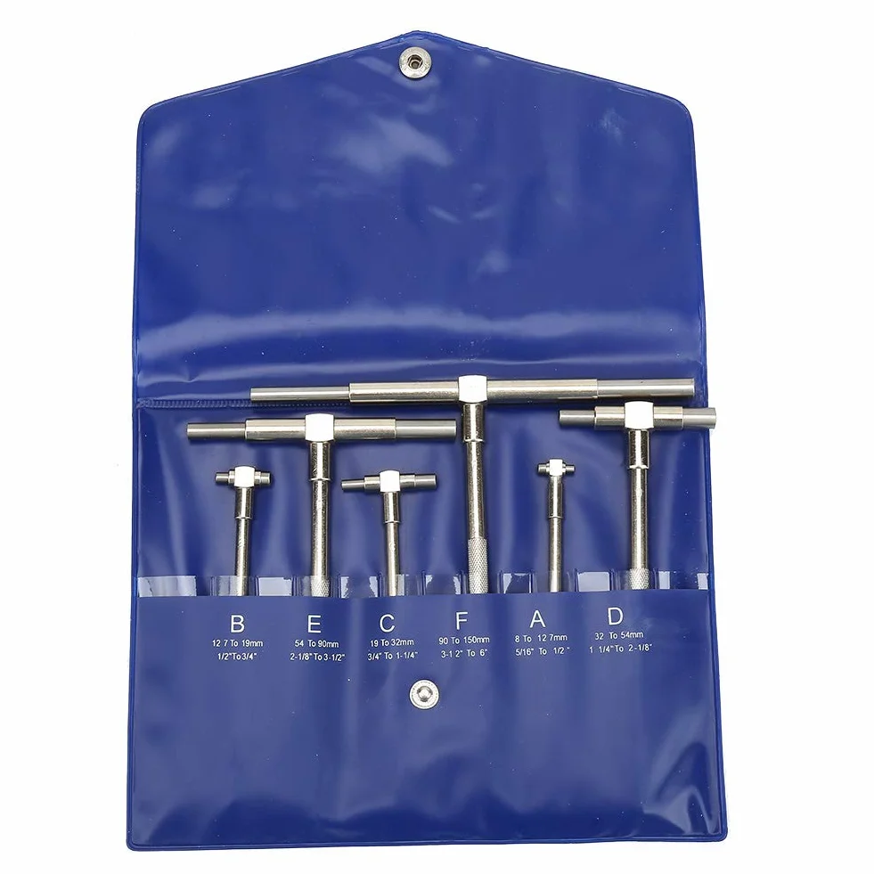 6 Teile/satz Teleskop Innen Mikrometer, Innen Mikrometer 8-150 Mm Einstellbare Innendurchmesser Mikrometer Messwerkzeuge