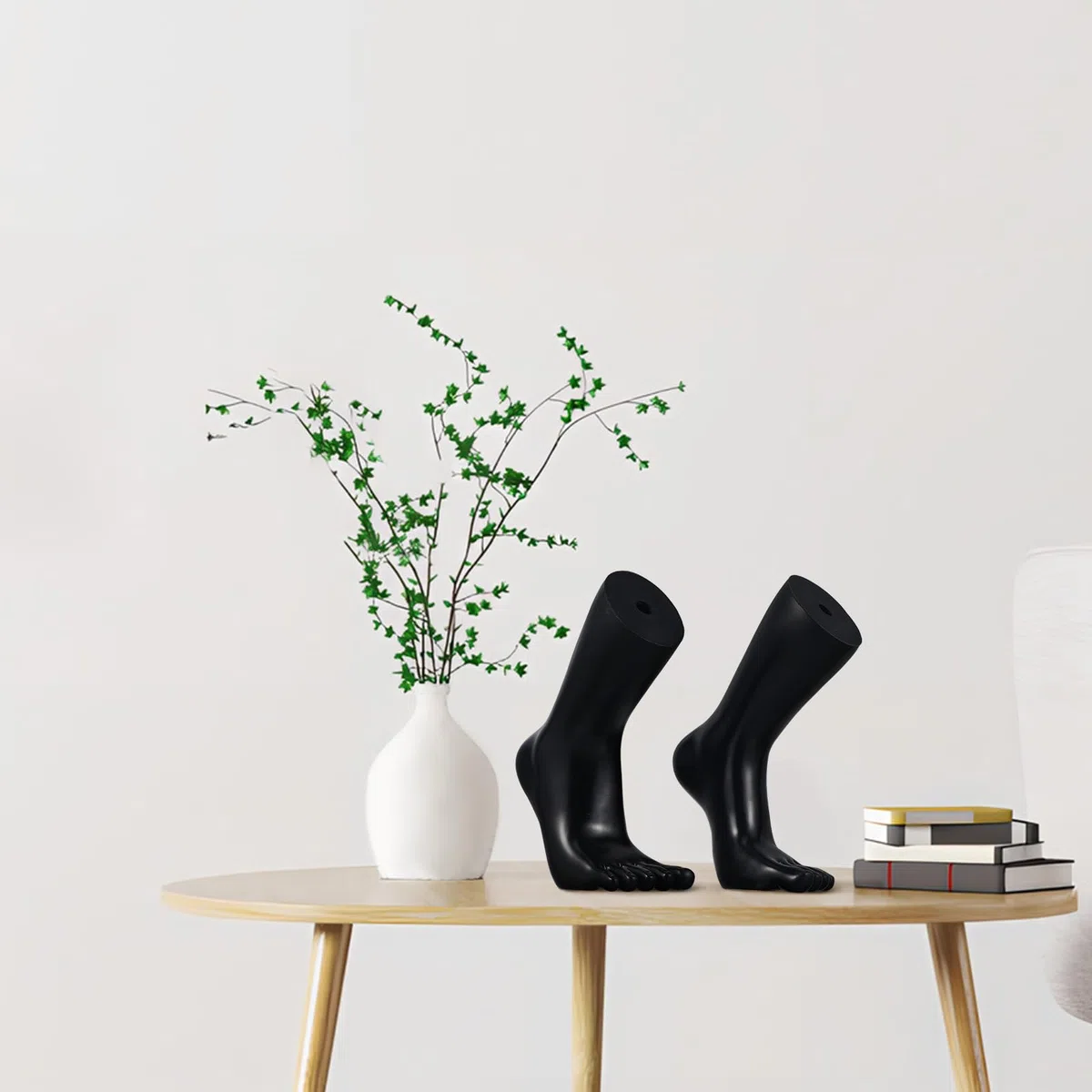 iplusmile 2 Stück Fußmodell Mannequin Sockendisplay: Fußmodell Schaufensterpuppe - Realistische Fußpuppe Für Socken Schuhe Fußkettchen Präsentation Ständer