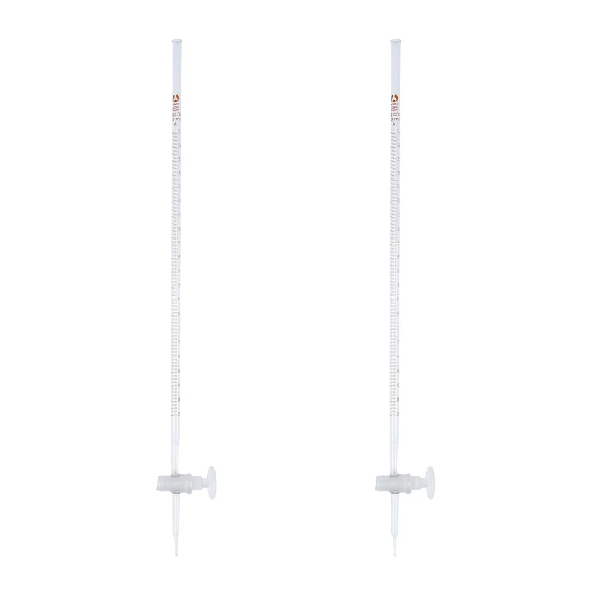 Gatuida Säure-Bürette 10 Ml Set 2 Stück Mit Ptfe Absperrhahn Chemisches Glasinstrument Für Junior High School Laborbedarf Und Unterricht
