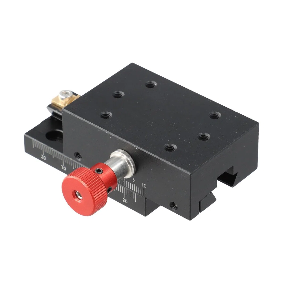 X-Achsen-Schwalbenschwanz-Rillenschieber, lineare Bühne mit Zahnstange und Ritzel, 40 mm Hub, CNC-Aluminiumlegierung für präzise Positionierung und Ausrüstungseinstellung, Schwarz