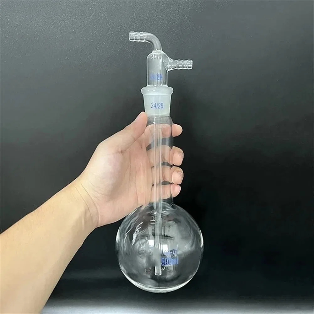 Borosilikatglas-Kühlfalle mit kugelförmigem Mahlmund, 25–100–500 ml, 24/29, Rundboden-Kühlkolben(500mL)