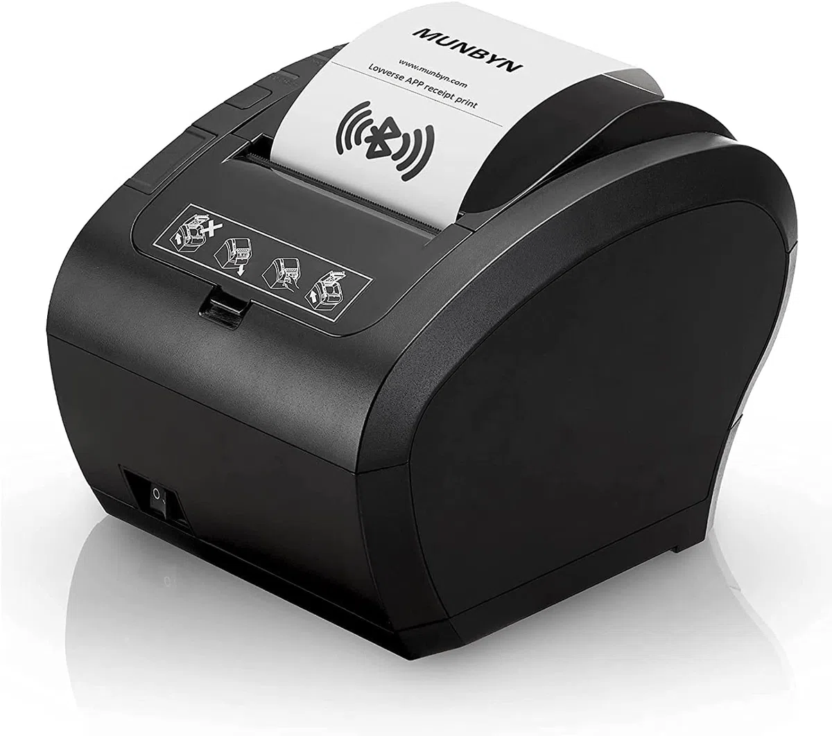MUNBYN Thermodrucker Bluetooth 300mm/s Bondrucker Belegdrucker Quittungsdrucker Auto-Cut für Schublade,Hochgeschwindigkeits BT/USB/LAN【Unterstützt Nicht iOS, PayPal, DoorDash, Grubhub, Vagaro】
