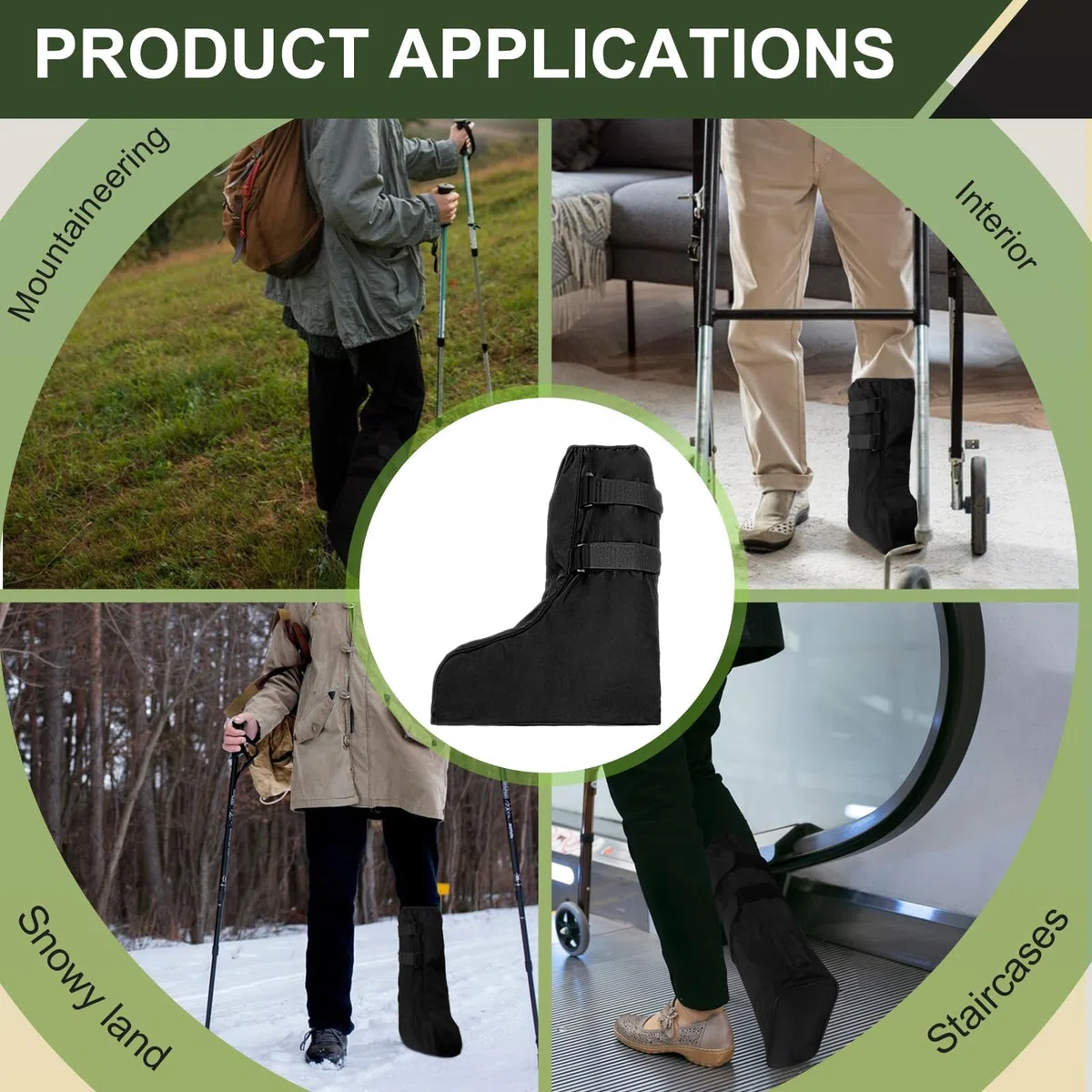 Medizinische Schuhüberzieher Stiefelabdeckung,Air Cam Walker Frakturstiefel,Wasserdicht Frakture Stiefelabdeckung,Medizinischer Orthopädischer Stiefel für Gebrochenen Fuß,Verstauchten Knöchel (L)
