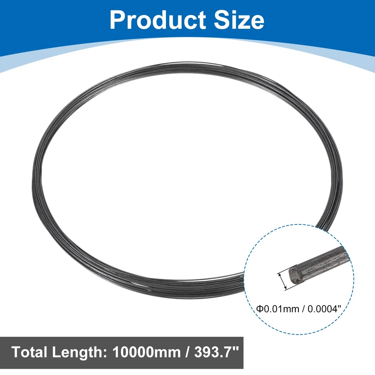 sourcing map Wolframdraht, 99,99 % hochreiner Wolframdraht, 0,01 mm Durchmesser x 10 m Länge, Wolfram-Filament-Metallspule für Glühbirnen, Produktion, Elektronikindustrie