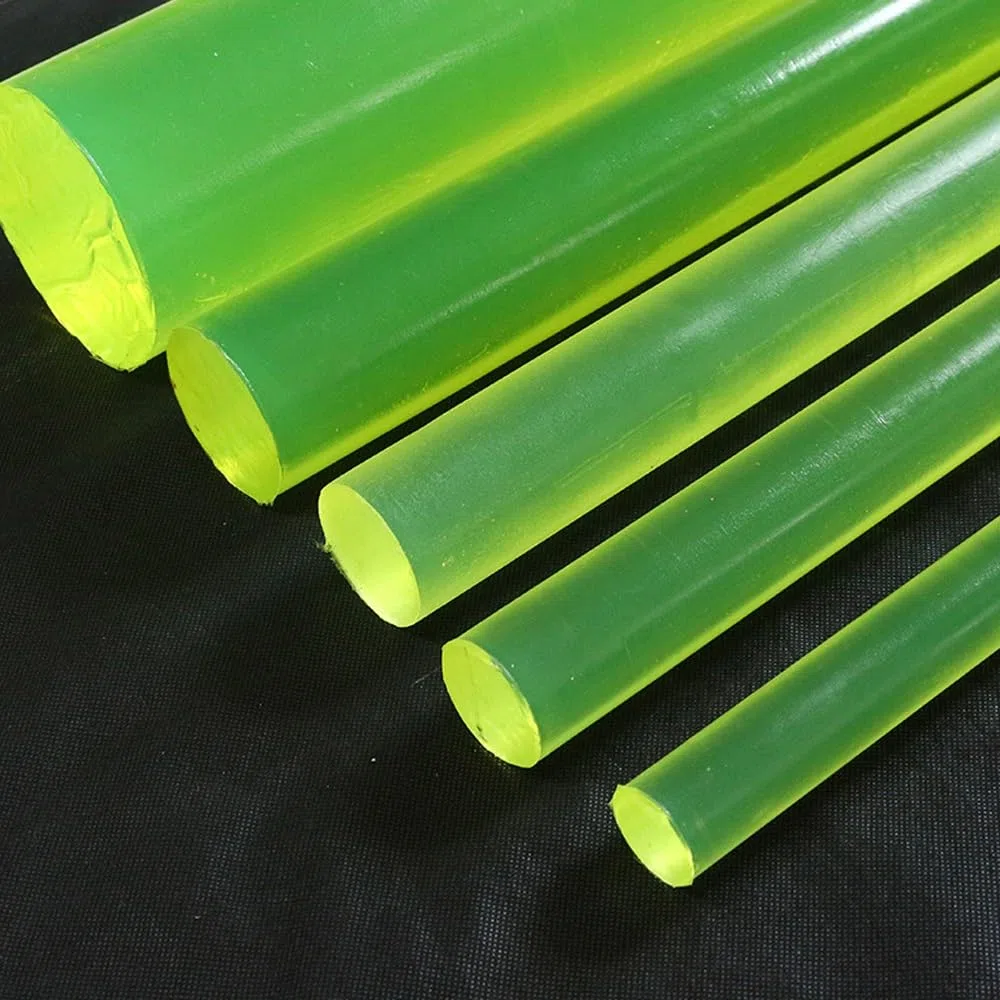 2000 mm Länge, PU-Nylonstäbe, durchscheinend, gelb, elastisches Polyurethan, runder Stab, Durchmesser 1–10 mm, stoßdämpfende Dichtungen, for die DIY-Verarbeitung (Size : Dia10mm)