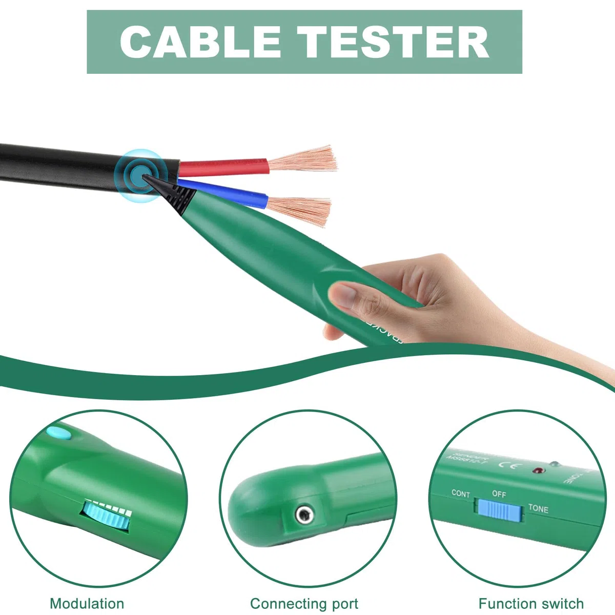 Cable Tracker Kabelbruch Suchgerät: Mähroboter Kabelbruch Finden Multifunctional kabelsuchgerät Leitungssucher Kabelsucher Leitungssuchgerät für Telefonleitungstest Netzwerkkabel-Tester Leitungsfinder