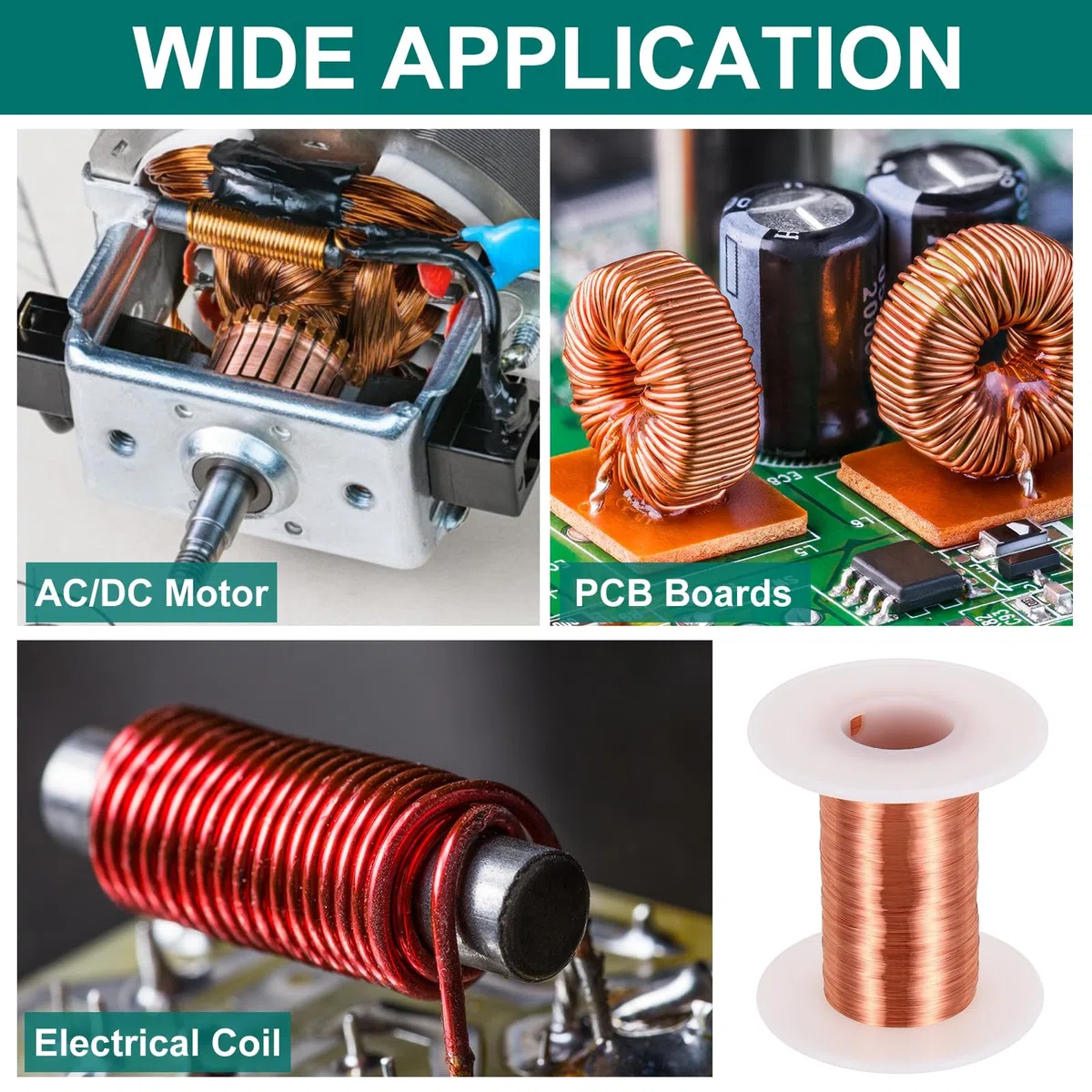 sourcing map 40 AWG Magnetdraht, Kupferlackdraht, 40 Gauge, 57 g, magnetischer Spulendraht für Transformator, Motor, elektrisch, 155 C (311F)