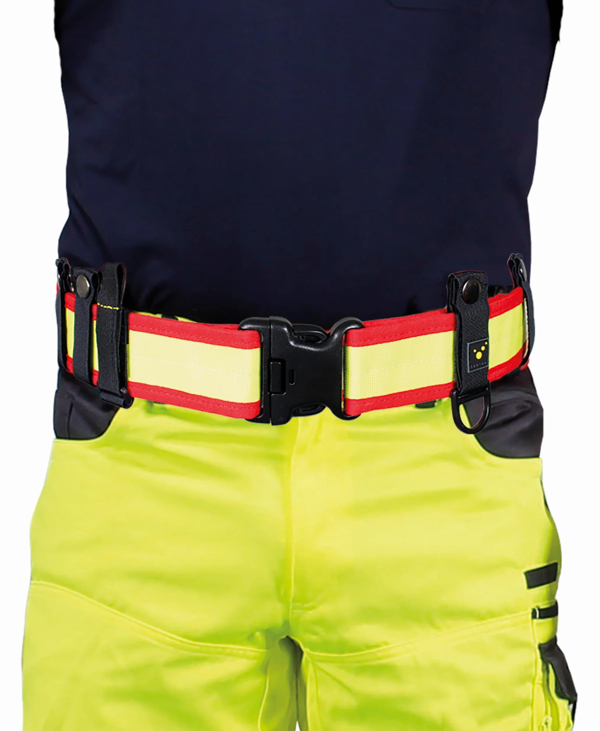 tee-uu RED Rettungsdienst-Koppel | verschiedene Größen S-XXL | Gürtel für Holster | Komplett Set mit Unter- und Obergürtel | Sanitäter | Einsatzgürtel | stufenlos verstellbar (M)