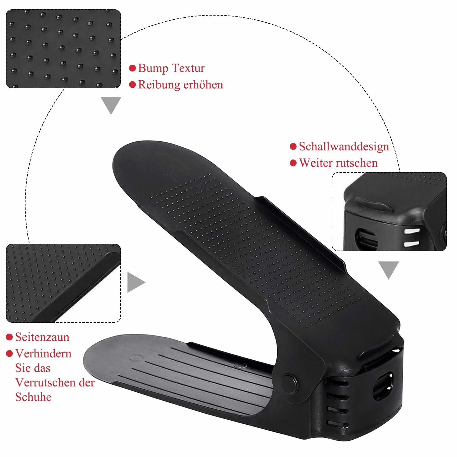 NAIZY Verstellbar Schuhregale 20er Schuhstapler 3 Höhenverstellbar Schuhorganizer Kunststoff Schuhaufbewahrung Set Platzsparend, Weiß