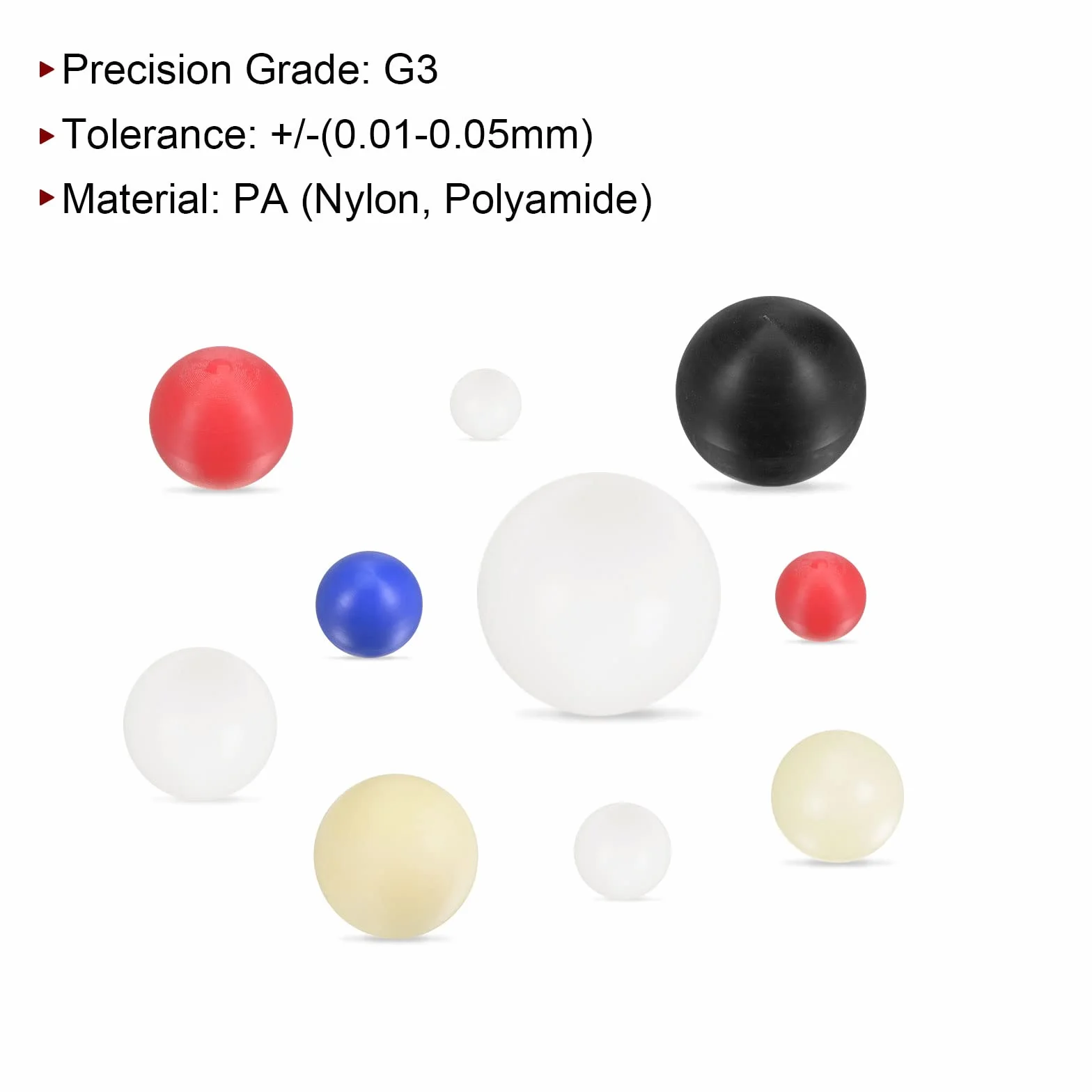 sourcing map PA6 Nylon Solid Plastik Bälle 50mm G3 Präzision Lager Kugel