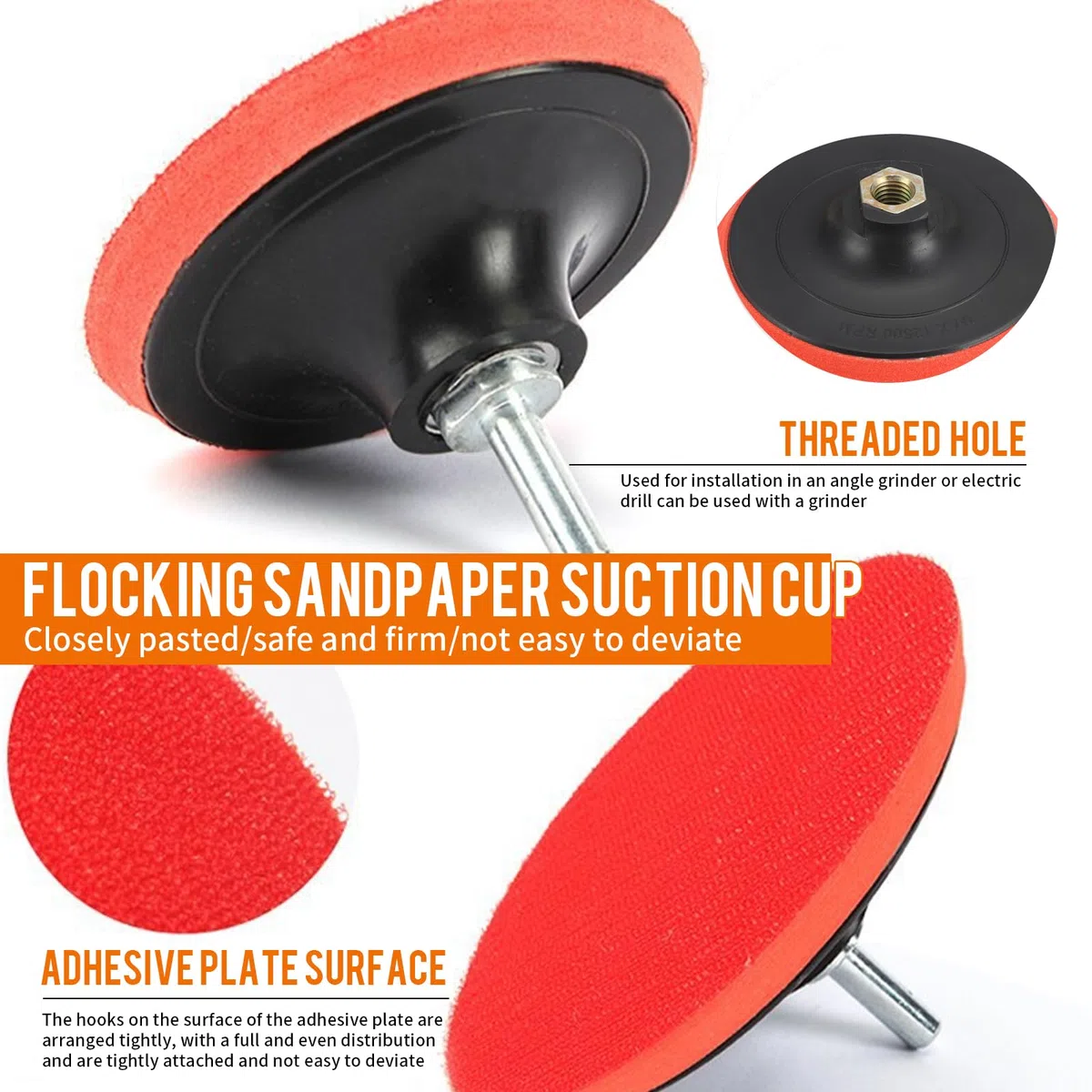 Schleifscheiben Sets winkelschleifer, 3 Stück 125mm Klett Polierteller Innenbohrung 40 Stück Schleifpapier Bohradapter M14 inkl Schaft - Winkelschleifer Zubehör