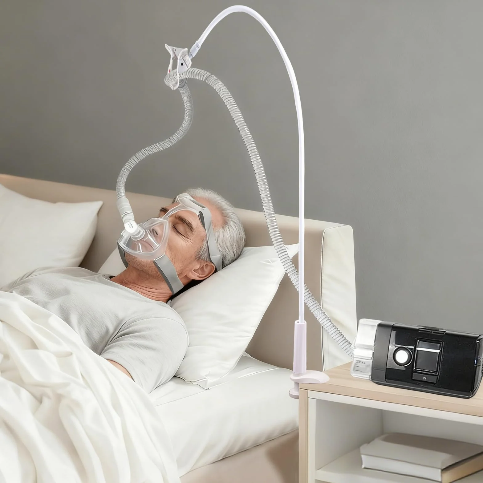 CPAP Schlauchheber und Schlauchunterstützung,CPAP Schlauchhalter Aufhänger zur Verhinderung von CPAP Schläuchen Leckage & Verwicklung,Flexibel,um in jeden Raum zu passen,Verstellbar & Robust